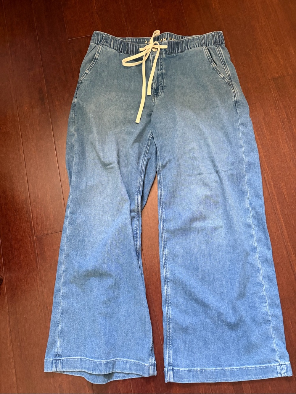 American Eagle Outfitters Wide-Leg Drawstring Jeans